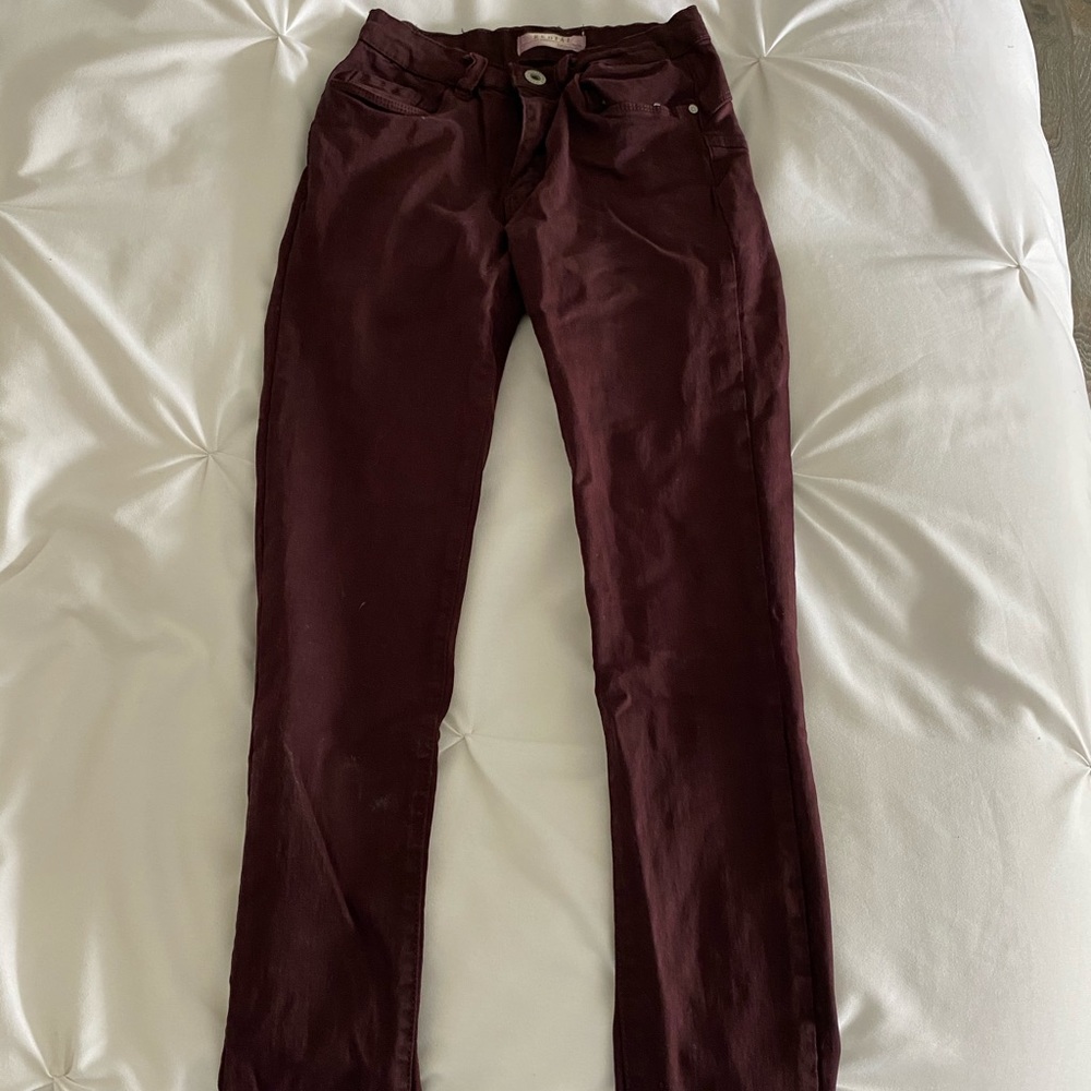 Maroon Skinny Pants